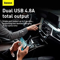 Baseus 4,8A Pro Dual USB Billader (2xUSB-A)