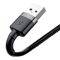 Baseus Cafule Lightning - USB-A Kabel 2,4A - 1m (Gr/Sort)