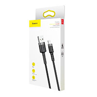 Baseus Cafule Lightning - USB-A Kabel 2,4A - 1m (Gr/Sort)