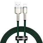 Baseus Cafule Lightning - USB-A Kabel 2,4A - 1m (Metal) Grøn