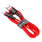 Baseus Cafule Lightning - USB-A Kabel 2,4A - 1m (Rød/Sort)
