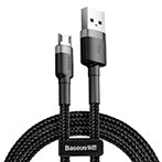 Baseus Cafule microUSB - USB-A  Kabel 2,4A - 0,5m (Grå/Sort)