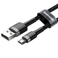 Baseus Cafule microUSB - USB-A  Kabel 2,4A - 0,5m (Gr/Sort)