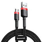 Baseus Cafule microUSB - USB-A  Kabel 2,4A - 2m (Rød/Sort)
