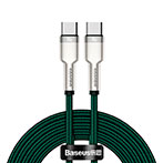 Baseus Cafule USB-C - USB-C Kabel 100W - 2m (Metal) Grøn