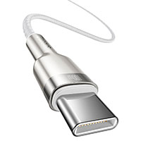 Baseus Cafule USB-C - USB-C Kabel 100W - 2m (Metal) Hvid