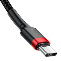 Baseus Cafule USB-C - USB-C Kabel 60W - 2m (Metal) Sort/Rd