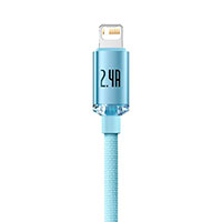 Baseus Crystal Lightning - USB-A Kabel 2,4A Lysebl - 2m