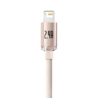 Baseus Crystal Lightning - USB-A Kabel 2,4A Pink - 1,2m