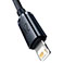 Baseus Crystal Lightning - USB-A Kabel 2,4A Sort - 1,2m