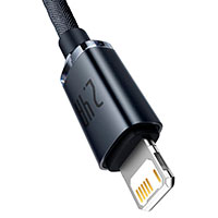 Baseus Crystal Lightning- USB-A Kabel 2,4A Sort - 2m