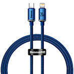 Baseus Crystal USB-C - Lightning Kabel - 1,2m (20W) Mørkeblå