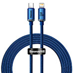 Baseus Crystal USB-C - Lightning Kabel - 2m (20W) Mørkeblå