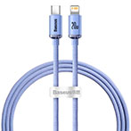 Baseus Crystal USB-C - Lightning Kabel - 1,2m (20W) Lilla