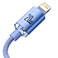 Baseus Crystal USB-C - Lightning Kabel - 2m (20W) Lilla