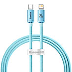 Baseus Crystal USB-C - Lightning Kabel 20W Lyseblå - 1,2m