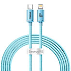 Baseus Crystal USB-C - Lightning Kabel - 2m (20W) Lyseblå
