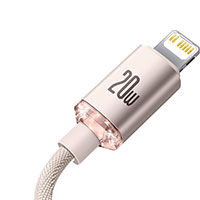 Baseus Crystal USB-C - Lightning Kabel - 2m (20W) Pink