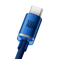 Baseus Crystal USB-C - USB-A Kabel 100W Bl - 1,2m