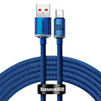 Baseus Crystal USB-C - USB-A Kabel 100W Blå - 2m