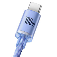 Baseus Crystal USB-C - USB-A Kabel 100W Lilla - 1,2m