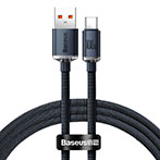 Baseus Crystal USB-C - USB-A Kabel 100W Sort - 1,2m