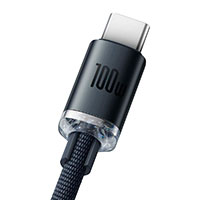 Baseus Crystal USB-C - USB-A Kabel 100W Sort - 2m