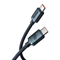 Baseus Crystal USB-C - USB-C Kabel 100W Sort - 1,2m