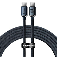 Baseus Crystal USB-C - USB-C Kabel 100W Sort - 2m