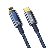 Baseus Explorer 20W Lightning Opladerkabel - 2m (USB-C/Lightning) Bl