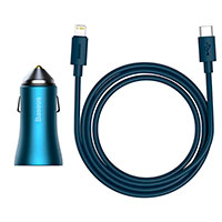 Baseus Golden Contactor Pro 40W USB Billader m/Lightning Kabel (USB-C/USB-A)