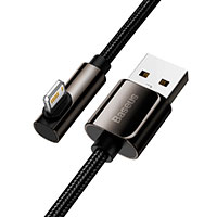 Baseus Legend Lightning - USB-A m/vinkel 2,4A - 2m (Sort)