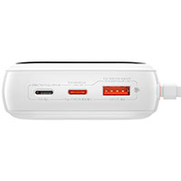 Baseus Qpow Digital Display Powerbank m/USB-C kabel 20000mAh 22,5W - Hvid