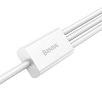 Baseus Superior USB-A Multikabel 3,5A - 1,5m (3-i-1) Hvid