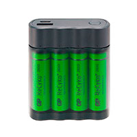 Batterilader m/powerbank til 4xAA/AAA (+4x AA) GP X411