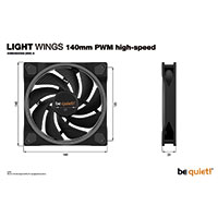 Be Quiet Light Wings PWM PC Blser (2200RPM) 140mm