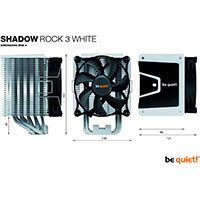 Be Quiet Multi Shadow Rock 3 CPU Kler (1600RPM) 120mm - Hvid