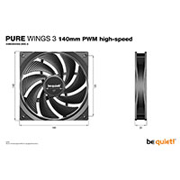 Be Quiet Pure Wings 3 PWM PC Blser (1800RPM) 140mm