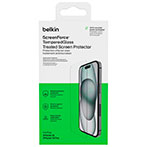 Belkin Screenforce Tempereret Skrmbeskyttelse t/iPhone 15/14 Pro (Antibakteriel)