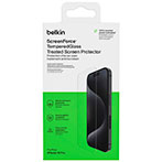 Belkin Screenforce Tempereret Skrmbeskyttelse t/iPhone 15 Pro (Antibakteriel)