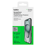 Belkin Screenforce UltraGlass2 Skrmbeskyttelse t/iPhone 15 Plus/14 Pro Max (Antibakteriel)