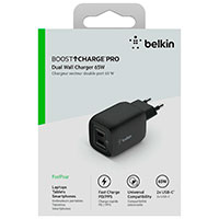Belkin WCH013vf GaN USB-C Oplader 65W (2xUSB-C)