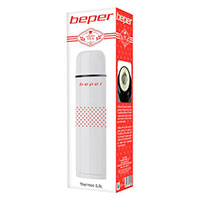 Beper BI504 Termoflaske 0,5 liter - Hvid m/Polkaprikker