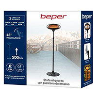 Beper P203PAN002 Terrassevarmer m/Termostat (2000W) Sort