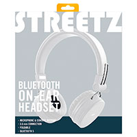 Bluetooth hovedtelefon (22 timer) Hvid - Streetz