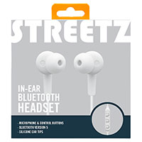 Bluetooth In-Ear Headset (3 timer) Hvid - Streetz