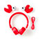 Børnehovedtelefon - Chrissy Crab (Rød) Nedis Animaticks