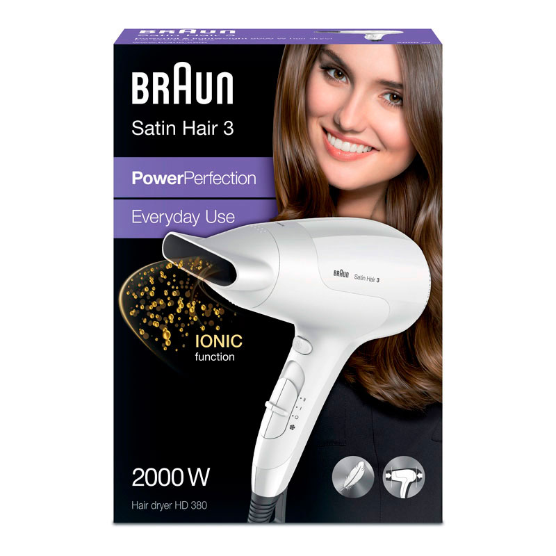 Braun hårtørrer (2200W) Satin Hair 3 HD380 - online