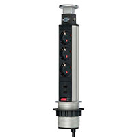 Brennenstuhl Tower Power Stikkontakt m/USB (3 stik)