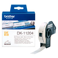 Brother DK11204 Etiketrulle - 400stk (17x54mm) Sort p Hvid